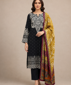 Khaadi Unstitched 3-Piece Printed Lawn – Deep Dark Blue