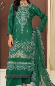 Cocktail By Anora Emb Lawn 3pc Emerald Green
