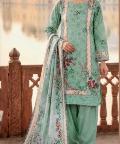Mashaim 3Piece Printed Lawn Seafoam Green