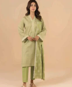Alkaram Printed Lawn 3pc Olive Green Unstitched