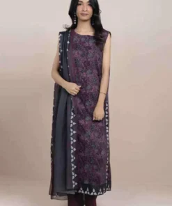 Alkaram Printed Lawn 3pc maroon Unstitched