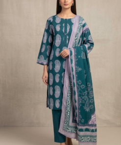 Khaadi Lawn 3pc Unstitchevd Printed Pale-Purple