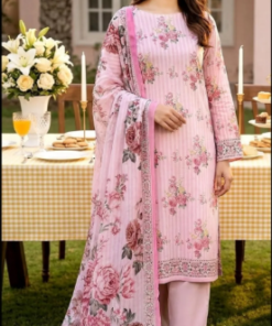 Mashaim 3 pc Printed Lawn Pink 2