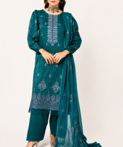 Amber By Anora Emb Lawn 3pc Peacock Green