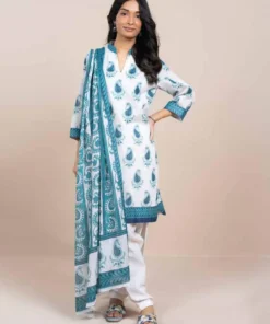 Alkaram Printed White-1 Lawn 3pc Unstitched
