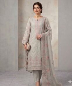 Amber By Anora Emb Lawn 3pc Light Grey