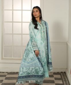 Mausummery Unstitched Lawn Digital Suit (Marine)