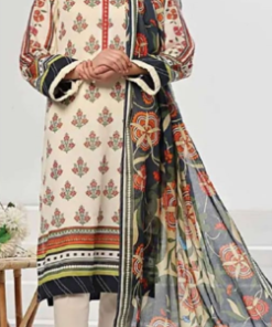 Gul Ahmed 3 Piece Unstitched Embroidered Printed Lawn Suit 1